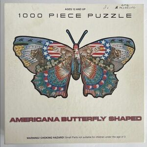 Americana Butterfly Shaped 1000 Piece Puzzle